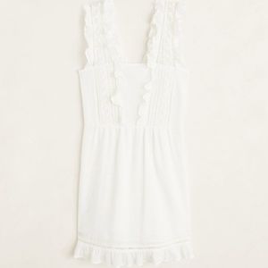 Short ruffled dress - white